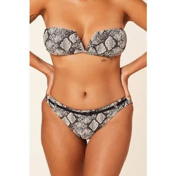NWT Andie Swim Riviera Bikini Bottom, Snake Print - Picture 1 of 4